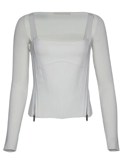 Dion Lee Moto Zip Corset In White