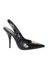 TOM FORD SLINGBACK HEEL WITH EMBOSSED CROCODILE LEATHER EFFECT AND SIGNATURE