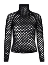 Alaïa Cage High Neck Knitted Top In Black