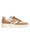 Hogan Logo-embellished Leather Sneakers In Brown
