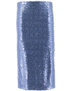 Ermanno Scervino Blue Sequins Stitched Skirt In Blue