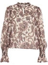 Liu •jo Paisley-print Pleated Blouse In Brown
