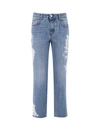 ERMANNO SCERVINO BLUE JEANS WITH LACE APPLIQUES