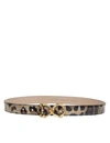 DOLCE & GABBANA BELT IN GLOSSY CALF LEATHER WITH BAROQUE LOGO