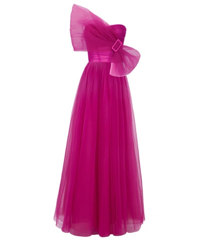 Gemy Maalouf Bow-like Tulle Dress - Long Dresses In Pink