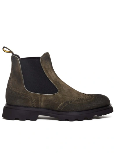 Doucal's Beatles Suede Gray Vintage In Green