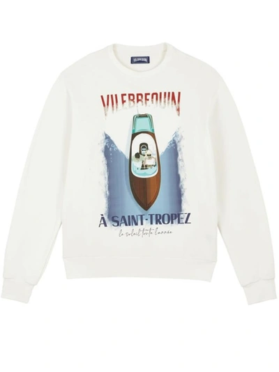 Vilebrequin White Inboard Boat Printed Cotton Crewneck Sweatshirt