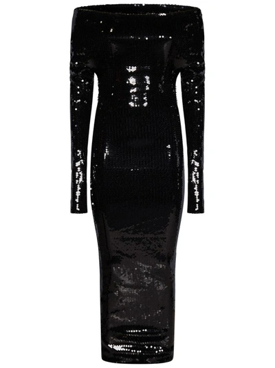 Alexandre Vauthier Sequined Long Sleeve Midi Dress In Negro