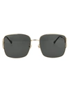 Gucci Rectangle Frame Sunglasses Sunglasses In Gold