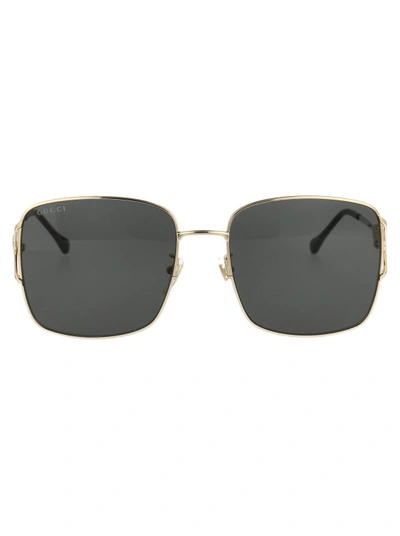 Gucci Square-frame Sunglasses In Gold