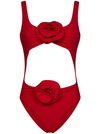 MAGDA BUTRYM RED ONE-PIECE SWIMSUIT