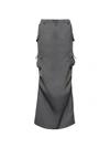 Coperni Tailored Maxi Cargo Skirt In Grey