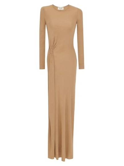 Saint Laurent Maxi Dress Natural In Neutrals