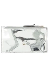 Alexander Mcqueen Skull-embellished Metallic-effect Wallet In Silver