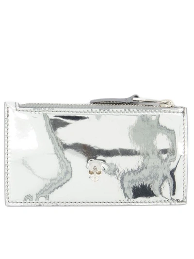 Alexander Mcqueen Small Skull Clutch  -  - Silver