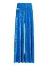 Dsquared2 Wide-leg Velour Palazzo Pants In Blue