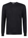 DRUMOHR GREY MERINO WOOL CREW NECK SWEATER