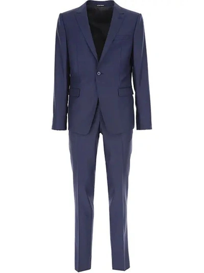 Emporio Armani Blue Virgin Wool Suit