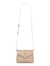 Saint Laurent Loulou Toy Strap Bag In Quilted "y" Leather In Neutrals