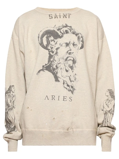 Saint Michael Aries Crewneck Sweatshirt In Grey