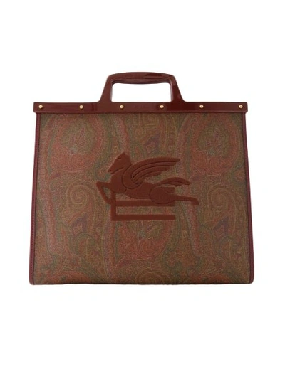Etro Love Trotter Shopper - Leather - Red In Brown