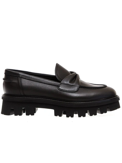 Agl Attilio Giusti Leombruni Classy Black Leather Bow Moccasins