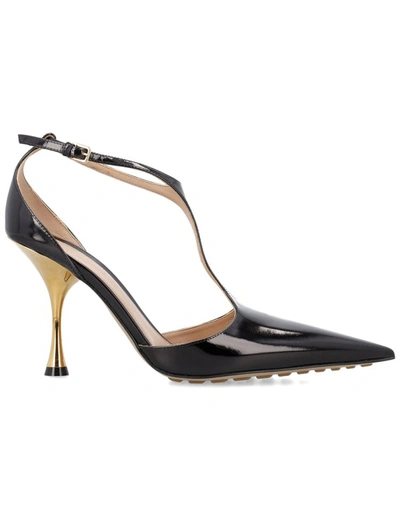 Bottega Veneta Rocket 90 T-bar Patent-leather Pumps In Black