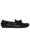 CAR SHOE LOAFER WITH TASSELS IN BLUE GOMMINI LEATHER