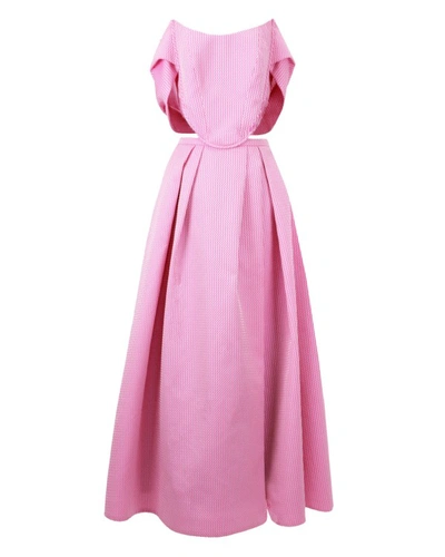 Gemy Maalouf Off-shoulder Dress With Draping - Midi Dresses In Pink