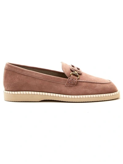 Hogan Low Beige Moccasin In Pink