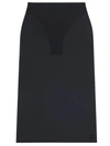 Courrèges Black Oblique Tailored Midi Skirt In Black
