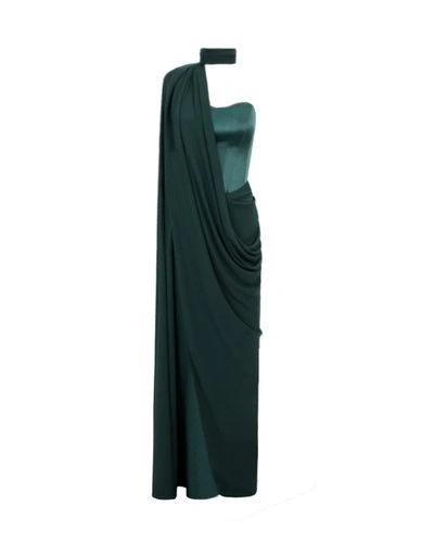 Gemy Maalouf Fitted Corset Long Dress - Long Dresses In Green | ModeSens