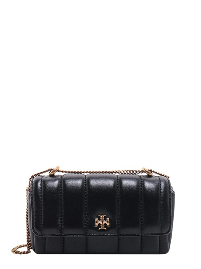 Tory Burch Leather Mini Bag With Metal Shoulder Strap In Black