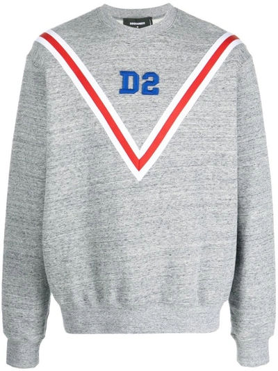 Dsquared2 Logo-embroidered Cotton Sweatshirt In Grey