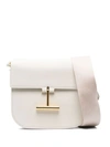 Tom Ford Small Tara Grain Calf Shoulder Bag In White