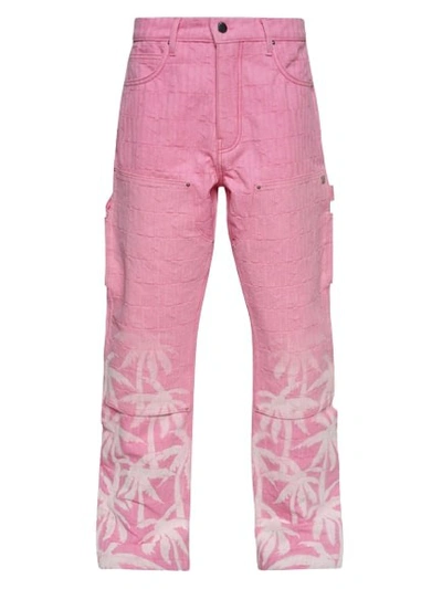 Amiri X The Webster Palm Tree Carpenter Jeans In Pink