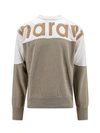 Isabel Marant Howley Two-color Cotton Sweatshirt In Green
