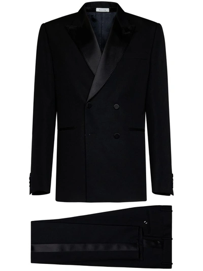 Alexander Mcqueen Black Tuxedo Suit In Negro