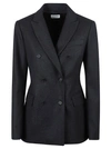 P.a.r.o.s.h Notched-lapels Double-breasted Blazer In Grey