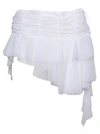 Ester Manas White Ruched Miniskirt In White