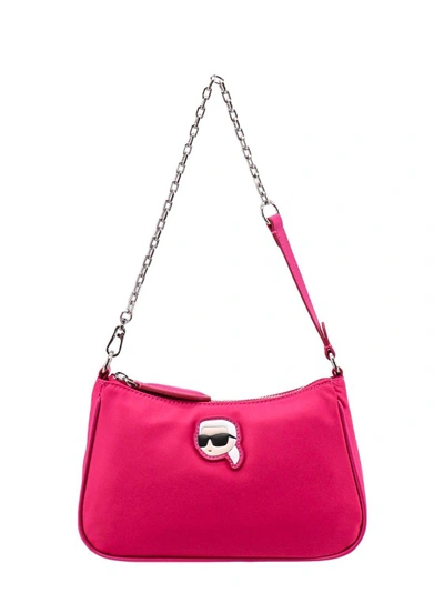 Karl Lagerfeld Recycled Material Shoulder Bag In Pink