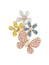 MIO HARUTAKA SAPPHIRE FLOWER BUTTERFLY SINGLE RIGHT EARRING