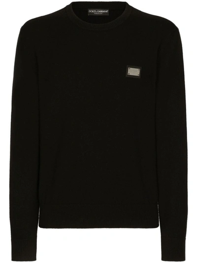 Dolce & Gabbana Black Cotton Sweatshirt In Black  