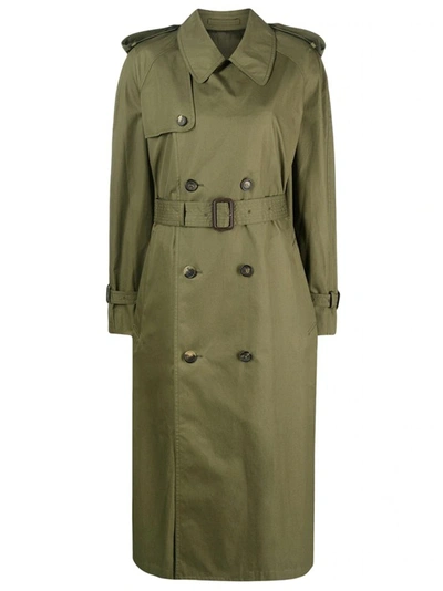 Wardrobe.nyc Cotton Gabardine Trench Coat In Green