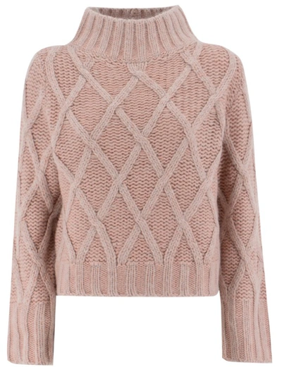 Fabiana Filippi Pink Diamond Stitch Sweater