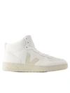 Veja V-15 Leather Sneakers In Grey