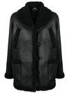 Apc Faux-leather Shearling Jacket In Black