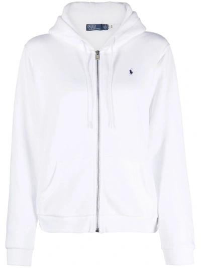Polo Ralph Lauren Polo Pony Zip-up Hoodie In White