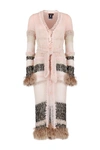 Andreeva Baby Pink Handmade Knit Cardigan In Pink