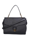 COCCINELLE BLACK LEATHER LOGO-DETAIL TOTE BAG